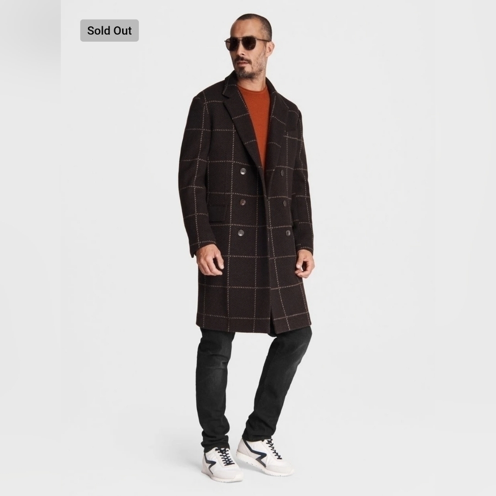 NWT Rag & Bone Hatchet Coat Brown Plaid Wool size M